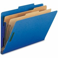 Nature Saver Legal Recycled Classification Folder - 8 1/2" x 14" - 2" for Folder - 2 Divider - 25 pt. - Dark Blue - 100% Recycled - 10 / Box
