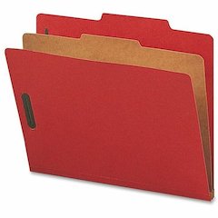 Nature Saver Letter Recycled Classification Folder - 8 1/2" x 11" - 2" for Folder - 1 Divider - 25 pt. - Bright Red - 100% Recycled - 10 / Box