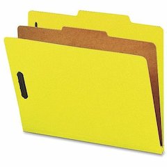Nature Saver Letter Recycled Classification Folder - 8 1/2" - 2" Expansion - 2" for Folder - Top Tab Location - 1 Divider - 25 pt. - Yellow - Eco-friendly, Durable - 100% Recycled - 10 / Box