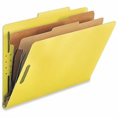 Nature Saver Legal Recycled Classification Folder - 8 1/2" x 14" - 2" for Folder - 2 Divider - 25 pt. - Yellow - 100% Recycled - 10 / Box