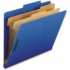 Nature Saver Letter Recycled Classification Folder - 8 1/2" x 11" - 2" for Folder - 2 Divider - 25 pt. - Dark Blue - 100% Recycled - 10 / Box