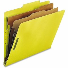 Nature Saver Letter Recycled Classification Folder - 8 1/2" x 11" - 2" Expansion - 2" for Folder - Top Tab Location - 2 Divider - 25 pt. - Yellow - Eco-friendly, Durable - 100% Recycled - 10 / Box