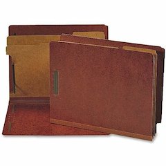 Nature Saver Letter Recycled Classification Folder - 8 1/2" x 11" - 2 Fastener - 2" for Folder - End Tab Location - 2 Divider - 25 pt. - Red - 100% Recycled - 10 / Box