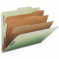 Nature Saver 2/5 Tab Cut Letter Yes Classification Folder - 8 1/2" x 11" - 3" Expansion - Prong K Style Fastener - 2" Fastener Capacity, 1" for Divider - 3 Divider - 25 pt. - Tyvek, Fiberboard, Pressb