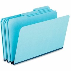 Pendaflex 1/3 Tab Cut Legal Recycled Top Tab File Folder - 8 1/2" x 14" - 1" Expansion - Top Tab Location - Assorted Tab Position - 25 pt. - Pressboard, Tyvek - Blue - Reinforced Gusset, Heavy Duty - 