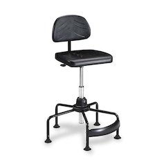 Safco TaskMaster Economy Industrial Chair - Black Seat Color - Polyurethane Seat Material - Black - 1 Each