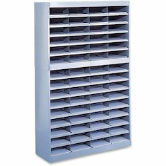 Safco E-Z Stor Steel Literature Organizers - 750 x Sheet - 60 Compartment(s) - Compartment Size : 3" x 9" x 12.25" - 60" Height x 37.50" Width x 12.75" Depth - 50% Recycled - Enamel - Gray - Steel, Fi