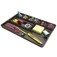 Deflecto Sustainable Office Drawer Organizer - 9 Compartment(s) - 1.1" Height x 14" Width x 9.1" Depth - 30% Recycled - Black - 1 Each