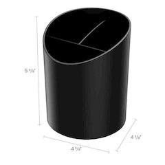 Deflecto Sustainable Office Recycled Large Pencil Cup - 5.6" x 4.4" x 4.4" - 1 Each - Black
