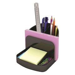 Deflecto Sustainable Office Desk Caddy - 5" Height x 5.4" Width x 6.8" DepthDesktop - 30% Recycled - Black - Plastic - 1 Each