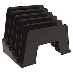 Deflecto Sustainable Office Small Incline Sorter - 5 Compartment(s) - 6" Height x 8" Width x 5.5" DepthDesktop - Sturdy - 30% Recycled - Black - Plastic - 1 Each