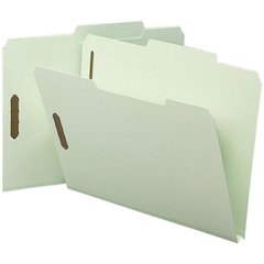 Smead 2/5 Tab Cut Letter Recycled Fastener Folder - 8 1/2" x 11" - 1" Expansion - 2 x 2S Fastener(s) - 2" Fastener Capacity for Folder - Top Tab Location - Right of Center Tab Position - Pressboard - 
