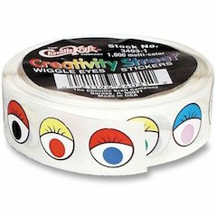 Creativity Street Wiggle Eyes Stickers - Self-adhesive - Assorted - 1 / Roll