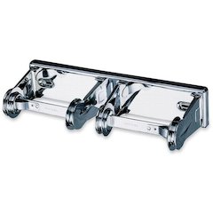 San Jamar 2-Roll Locking Bath Tissue Dispensers - Roll Dispenser - 2 x Roll - 2.8" Height x 12.4" Width x 4.5" Depth - Chrome - Anti-theft, Lockable - 12 / Carton