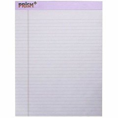 TOPS Prism Plus Colored Paper Pads - 50 Sheets - 0.34" Ruled - 8 1/2" x 11 3/4" - Orchid Paper - Chipboard Cover - Hard Cover - 12 / Pack