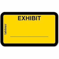 Tabbies Color-coded Legal Exhibit Labels - 1 5/8" Width x 1" Length - Yellow - 252 / Pack