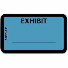 Tabbies Color-coded Legal Exhibit Labels - 1 5/8" Width x 1" Length - Blue - 252 / Pack