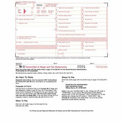 TOPS Continuous W-3 Transmittal of Wage Form - 2 Part - Carbon Copy - 9.50" x 11" Sheet Size - White Sheet(s) - 10 / Pack