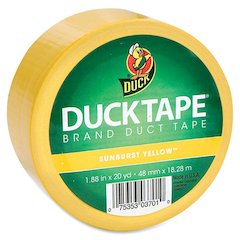Duck Brand Brand Color Duct Tape - 20 yd Length x 1.88" Width - For Repairing, Color Coding, Packing, Crafting - 1 / Roll - Yellow