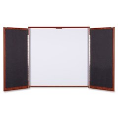 Lorell Dry-erase Whiteboard Presentation Cabinet - Hinged Door - 1 Each - 47.3" x 47.3" x 4.8"