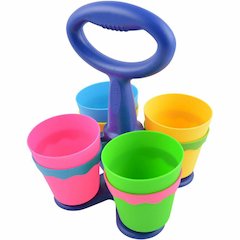 Westcott Teachers Scissors Caddy with 24 pieces 5" Kids Anit-Microbial Blunt Scissors - 5" Overall Length - Left/Right - Stainless Steel - Pointed Tip - Assorted - 1 Each