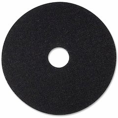 3M Black Stripping Pads - Round - 20" Diameter - Stripping, Floor - Hard, Concrete Floor - 600 rpm Maximum Speed Supported - Textured, Adhesive, Durable, Dirt Remover, Abrasive - Nylon, Polyester Fibe