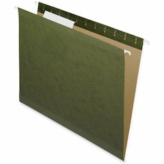 Nature Saver 1/3 Tab Cut Letter Yes Hanging Folder - 8 1/2" x 11" - Poly - Standard Green - Laminated, Durable - 100% Recycled - 25 / Box