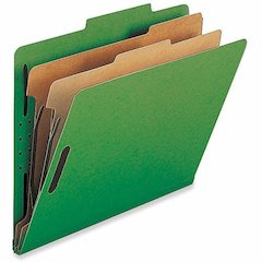 Nature Saver Legal Recycled Classification Folder - 8 1/2" x 14" - 2" for Folder - 2 Divider - 25 pt. - Green - 100% Recycled - 10 / Box