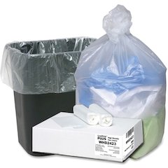 Berry Ultra Plus Trash Can Liners - Small Size - 10 gal Capacity - 24" Length x 24" Width x 0.31 mil (8 Micron) Thickness - High Density - Natural - Resin - Industrial Trash, Office Waste - 500 / Cart