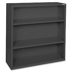 Lorell Fortress Series Bookcase - 34.5" Width x 13" Depth x 42" Height - 3 x Shelf(ves) - Black - Powder Coated - Steel - Yes