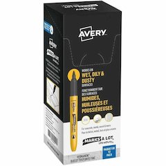Avery&reg; Marks A Lot UltraDuty Markers - Bullet, 1 mm Marker Point - Black Ink - Writing - 12 / Pack
