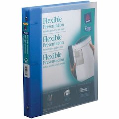 Avery Flexible Binder - 1" Binder Capacity - Letter - 8 1/2" x 11" Sheet Size - 175 Sheet Capacity - 1 2/5" Spine Width - 3 x 1" Ring - Fastener: Round Ring - Pocket: 0 - Polypropylene - Blue - Durabl
