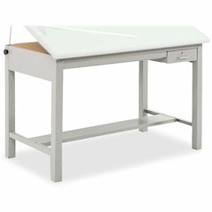 Safco Precision Drafting Table Base - Enamel Four Leg Base - 35.50" Height x 56.38" Width x 30.50" Depth - Assembly Required - Gray - Steel - 1 Each