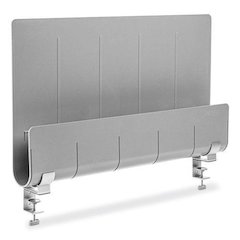 Deflecto Standing Desk Privacy Panel Organizer - 16.4" Height x 24" Width x 2.7" Depth - Gray - Acrylonitrile Butadiene Styrene (ABS) - 1 Each