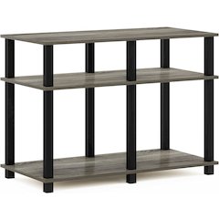 Furinno Romain Turn-N-Tube TV Stand for TV up to 40 Inch, French Oak/Black