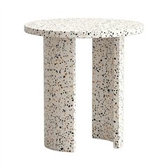 Siesta Outdoor Terrazzo Round Side Table, White