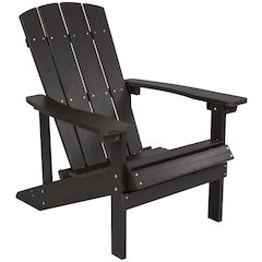 Modern All-Weather Poly Resin Wood Adirondack Chair in Black