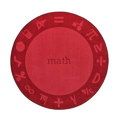Kid Essentials STEAM 13'2" Round Area Rug in Color Math