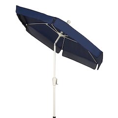 7.5' Hex Garden Tilt Umbrella 6 Rib Crank In Navy Blue Vinyl Coated Weave