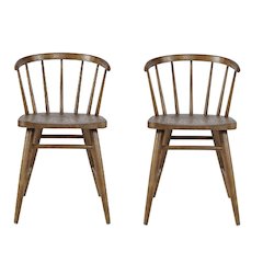 Fitz Traditional Solid Wood Curved Back Spindle Dining Chair (Set of 2)