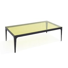 Dynasty Coffee Table Rectangular Yellow Glass top