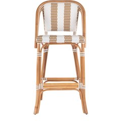 Lila Rattan 28 in. Seat Height Bar Stool with Back and Footrest