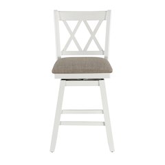 24in Brookline Swivel Barstool Pure White