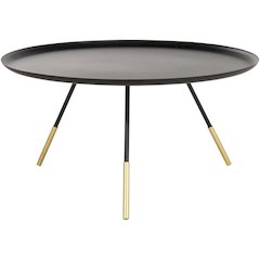 Home Orson Black and Gold Round Coffee Table
