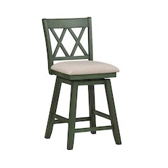 Home 2 Office 24" Brookline Swivel Barstool with Forest Sage Green Finish
