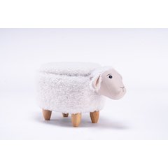 Home 2 Office Kids Sheep Animal Storage Ottoman Stool with Wood Leg