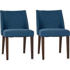 Space Savers Nido Chair - Blue (RTA)-Set of 2 in Satin Walnut