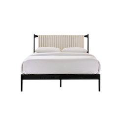 Ella Wooden Queen size Platform Bed in Black and Beige