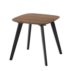 Dana Solid Wood End Table with Powder Coated Black Legs in Walnut