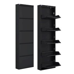 Antibacterial 5 Tier metal shoe cabinet side holes